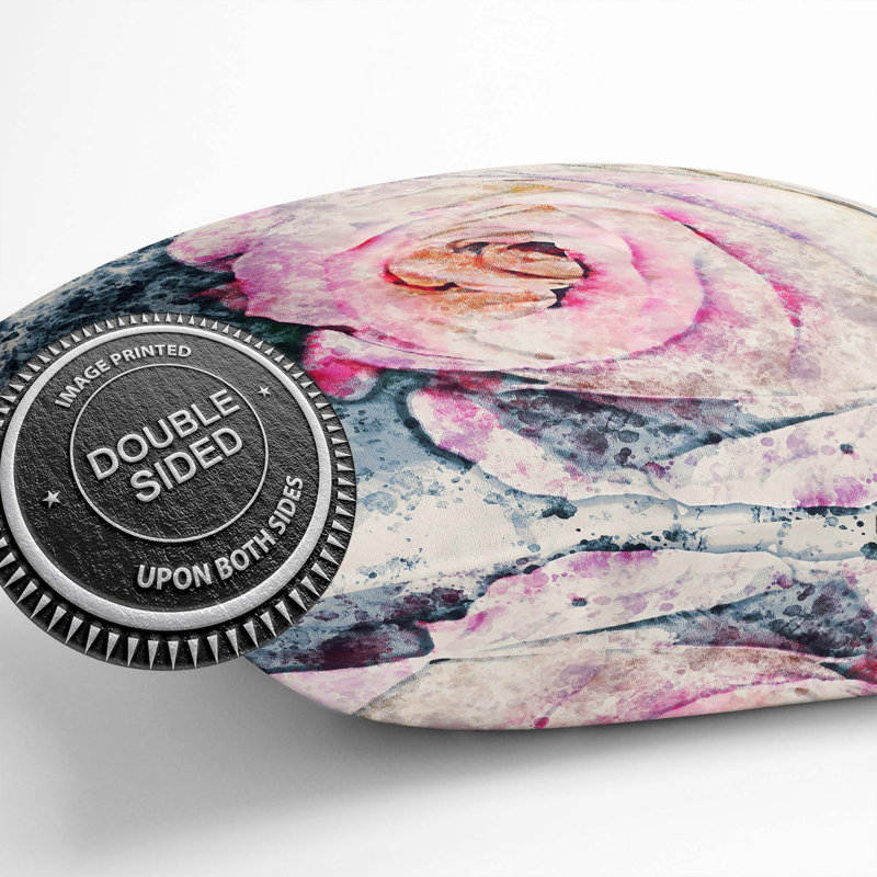 Tipped Rose Cushion with Filling, 55cm H x 55cm W x 20cm D