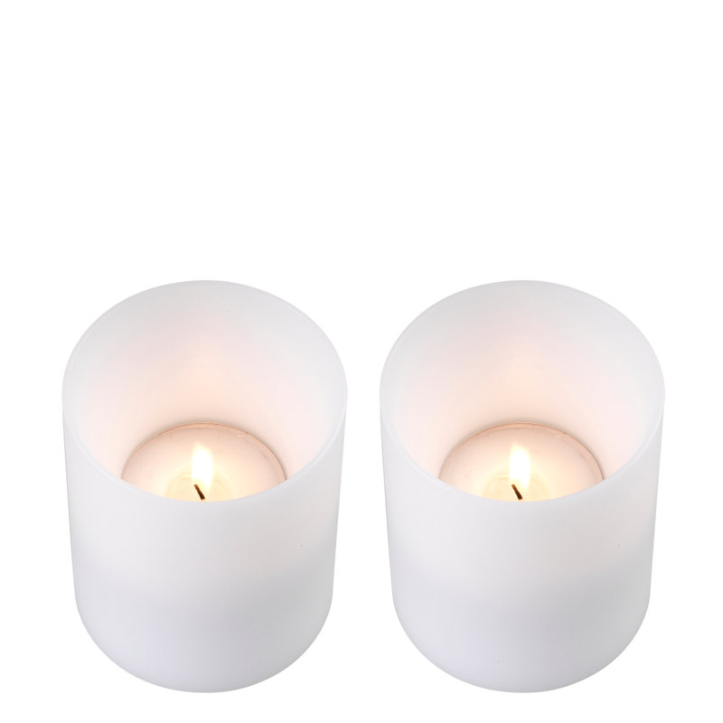 Deep Artificial Unscented Pillar Candle, 4.72" H x 3.94" W x 3.94" D