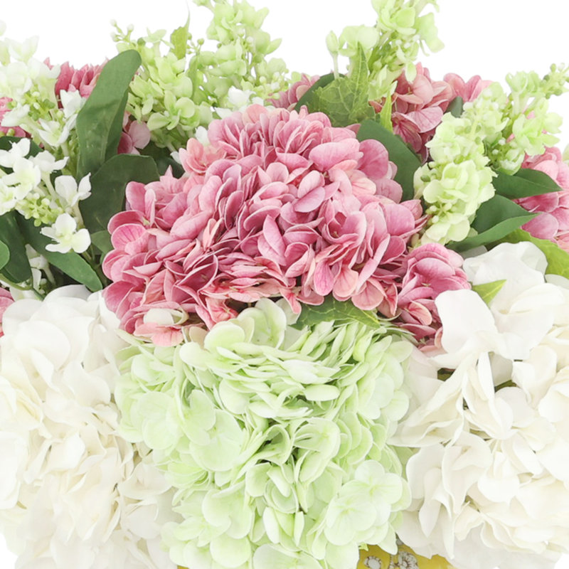 Hydrangea and Lilac Arrangement, Pink;White;Green