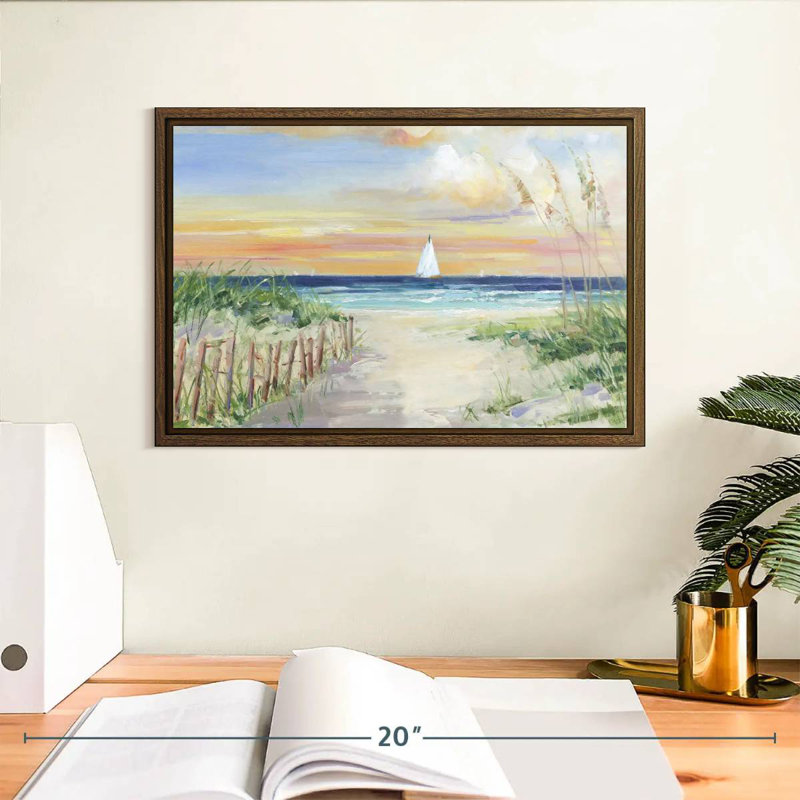 Set Sail II, 13" X 9", Floating Frame Walnut
