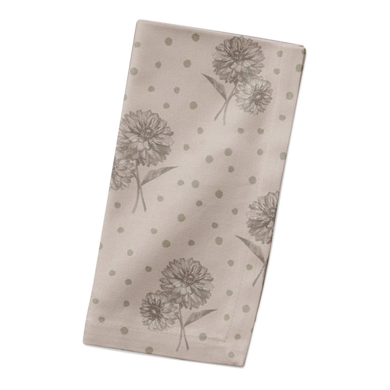 Serviette de table rectangulaire à pois, Brun