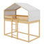 Lit simple superposé en bois avec tente-1547540380