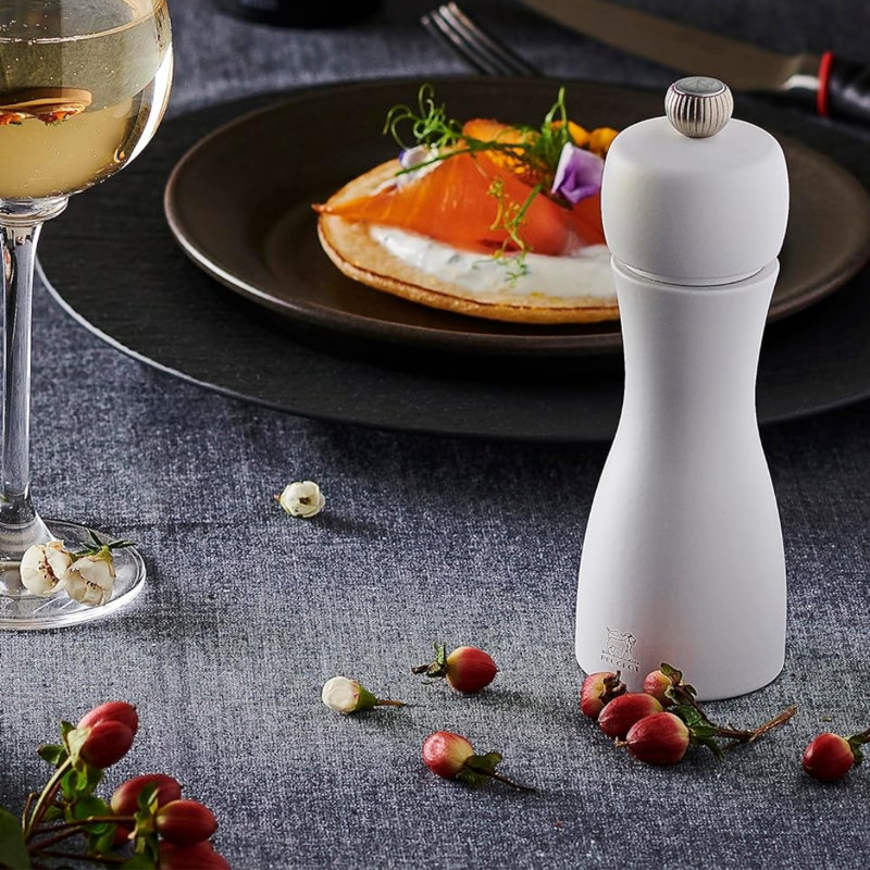 Peugeot Tahiti Duo Black and White Wood Salt and Pepper Mill Set