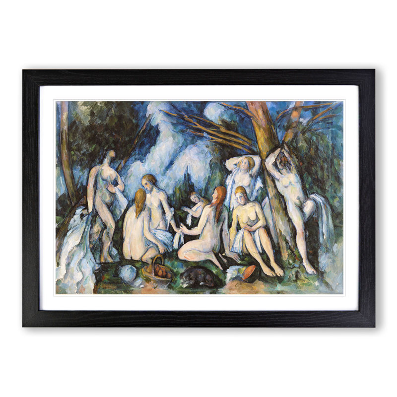 Bathers Vol.7 by Paul Cezanne - Picture Frame Painting, Black Framed, 48cm H x 65cm W x 2cm D