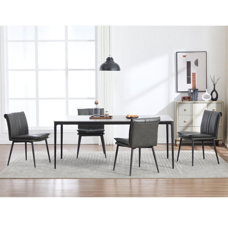 47.5cm H Upholstered Metal Accent, Grey