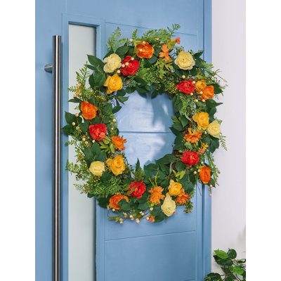 Faux Rose 80cm Wreath
