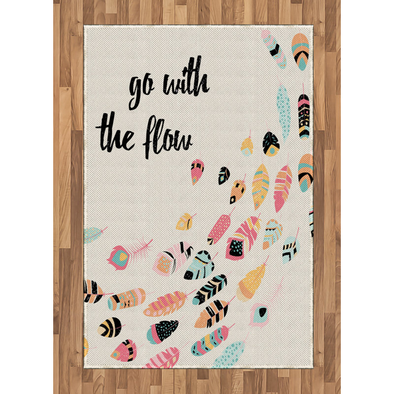 Feather High Density Long Fiber Poly Threads Decorative Area Rug Carpet, Rectangle 4' x 5'8"
