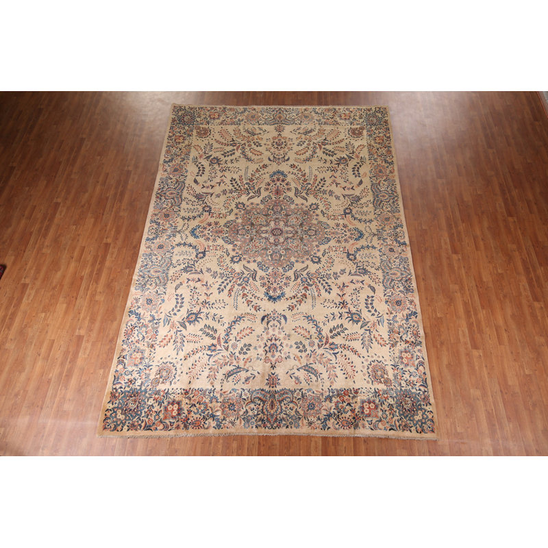 Tapis floral fait à la main 9 x 13