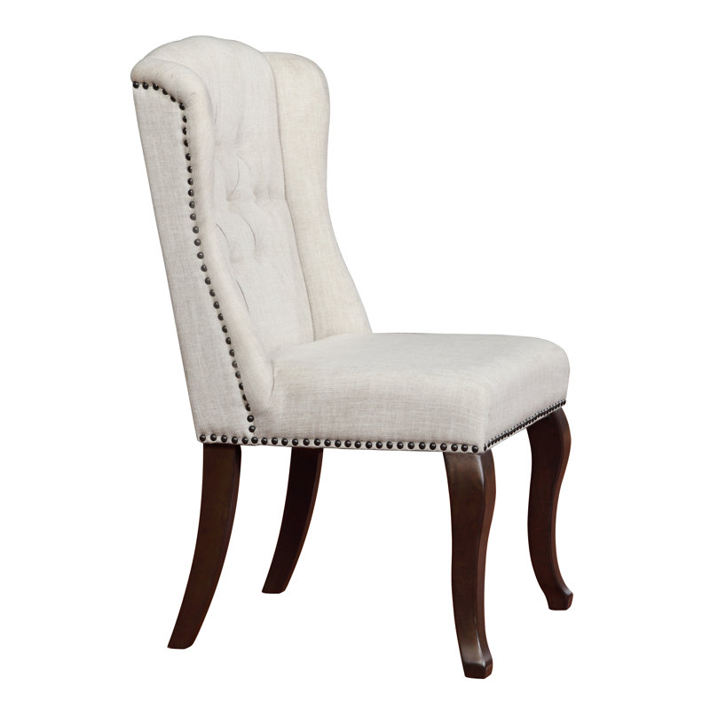 Chaise d'appoint rembourrée Andris, Beige, 2