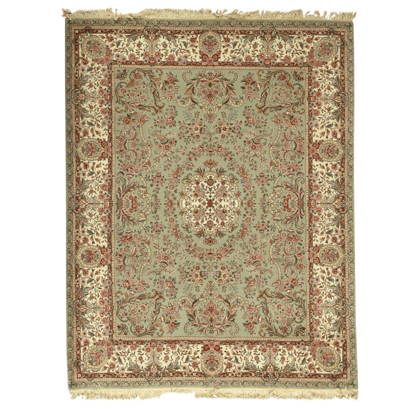 Tapis rectangulaire en laine noué à la main
