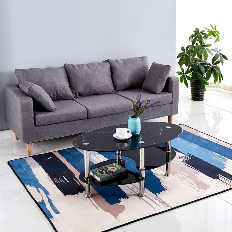 Basti Coffee Table, Black, Marble