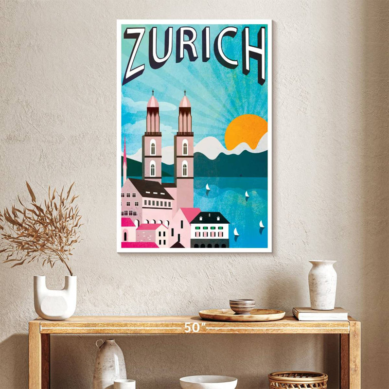 Affiche zurichoise de Zurich, H 39 po x l 26 po