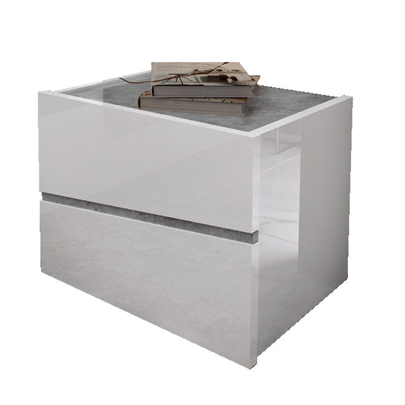 Table de chevet 2 tiroirs blanche