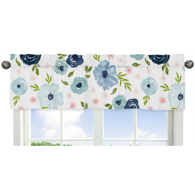 Floral Tailored 54'' Window Valance