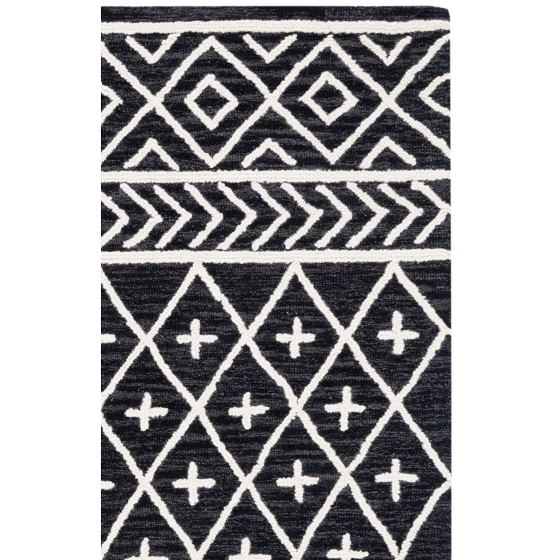 Tapis noir / ivoire Metro 460, Rectangle 4 pi x 6 pi