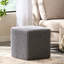Tabouret de pieds en coton tricoté à la main gris doux - taille 16,94 pouces, bel aspect esthétique agréable