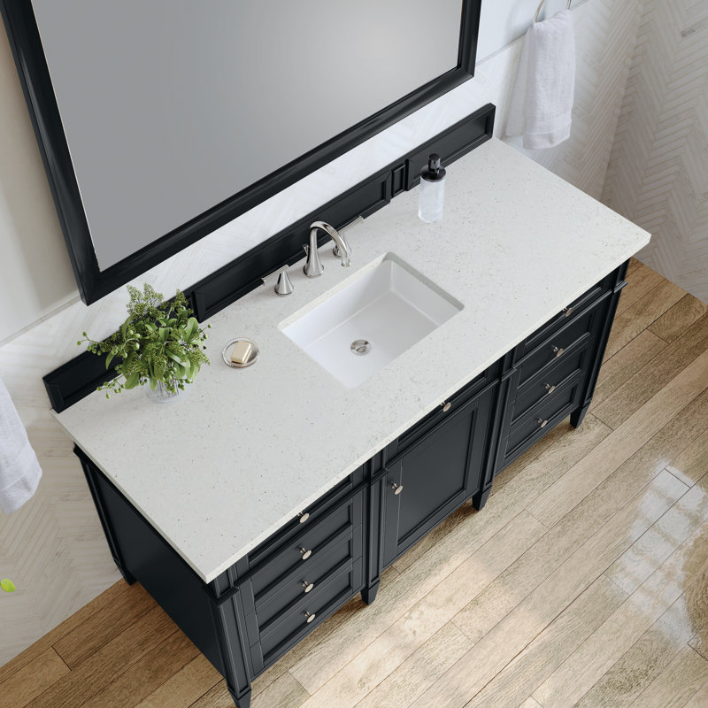 Brittany 60'' W Single Vanity, Lime Delight, Black Onyx, 8" Widespread