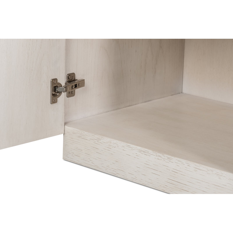 Capriole 86'' W Solid Wood, White/Silver