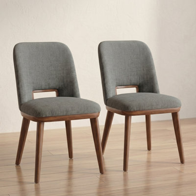 Chaise de salle à manger rembourrée Kyeran de style moderne du milieu du siècle