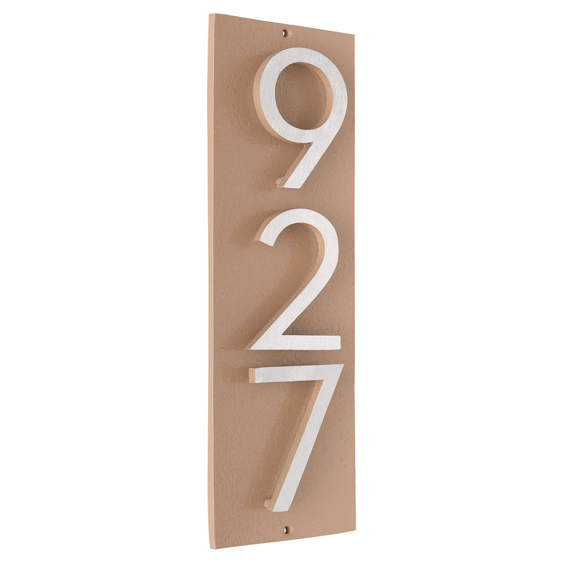 Plaque d'adresse murale sur 1 ligne, Taupe / deux tons, Oui