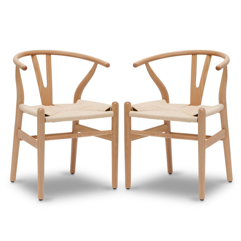 Chaise en bois massif Wyn, Naturel, 2