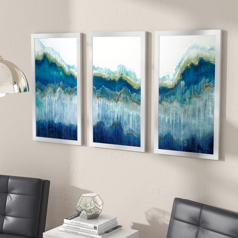 3 Piece Single Picture Frame Painting, 33.5" H x 52.5" W x 1" D