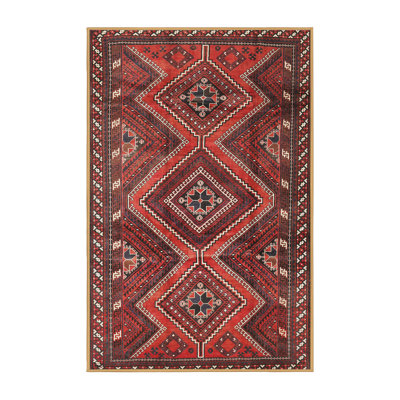 Tapis rouge/beige/noir traditionnel Cassatt