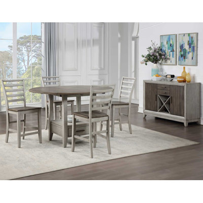 Abacus 5-Piece Counter Drop-Leaf Dining Set(Table & 4 Chairs)