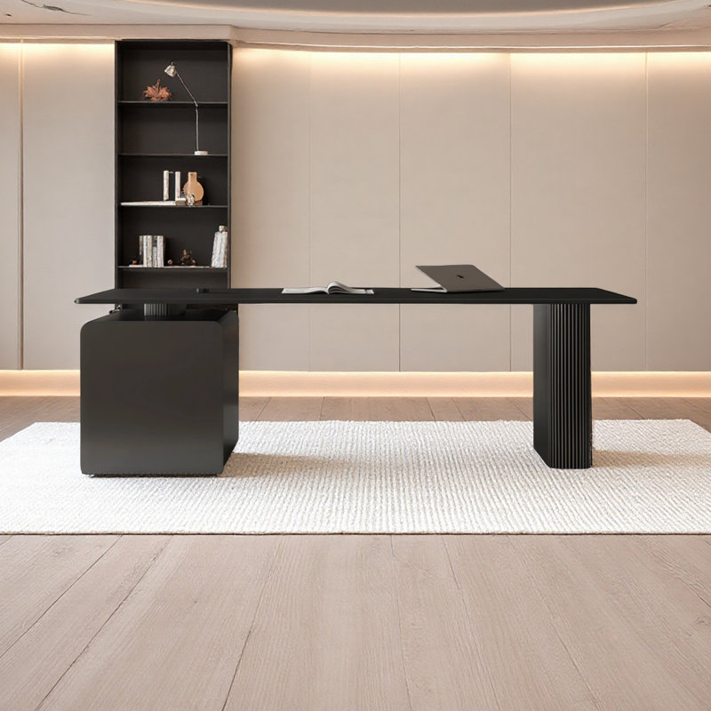 Bureau noir haut de gamme de luxe, H 29,52 po x l 62,99 po x P 31,49 po