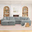 Canapé modulaire en forme de L de 107 po avec deux repose-pieds amovibles en forme de L pour le salon, canapé confortable avec coussins décoratifs et bricolage-1092575656