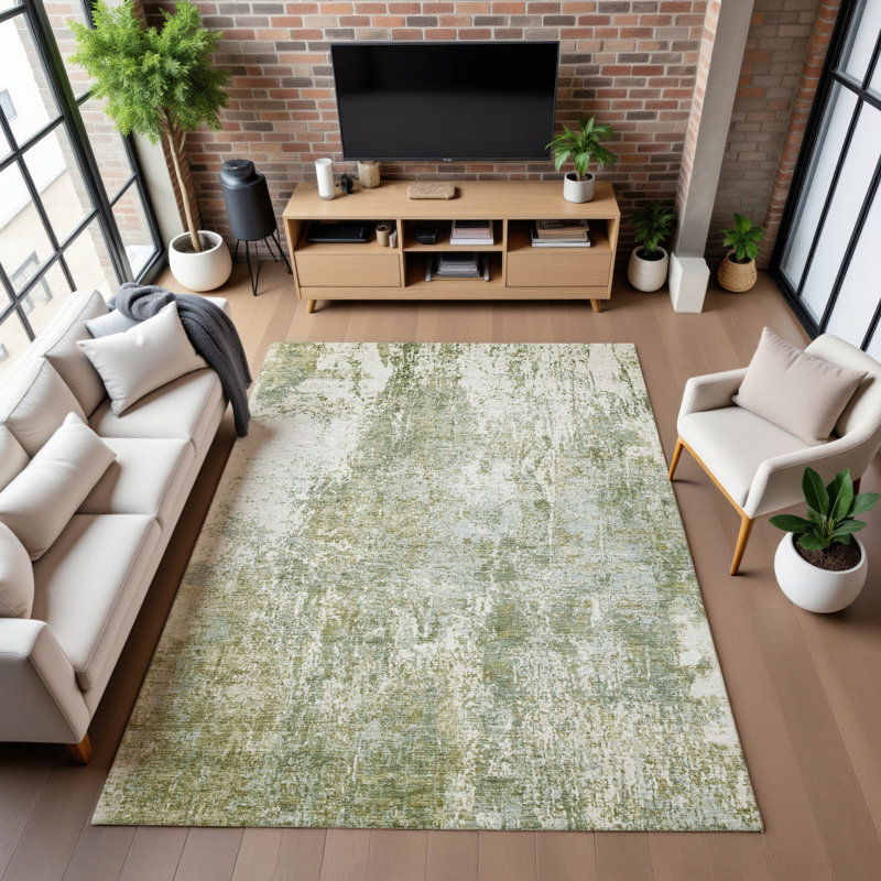 Premium Machine Washable Ponce AMF1765 Modern Rug, Rectangle 5' x 7'6"