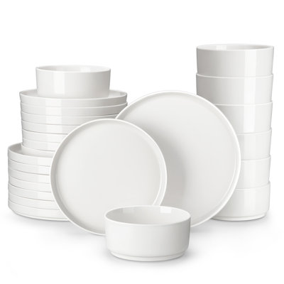 24 Piece Porcelain China Dinnerware Set - Service for 8 