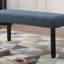 Banc de salle à manger en tissu avec garniture cloutée, bleu