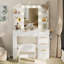 Table de coiffeuse avec miroir et lumières