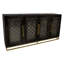 Buffet 4 portes Juno en noir antique avec sculpture traditionnelle sur bois massif