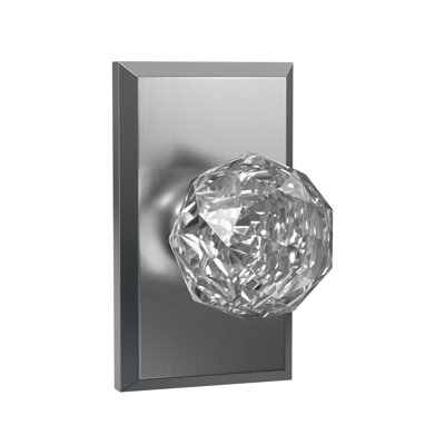 Bravura 926-G1 Crystal Passage Knob on Beveled Rectangular   Rose in Satin Nickel