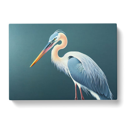 The Hopeful Heron Bird - Wrapped Canvas Print