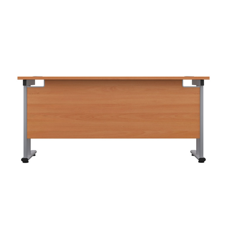 Metal Base Desk Shell, Beech - Silver, 73cm H x 120cm W x 80cm D