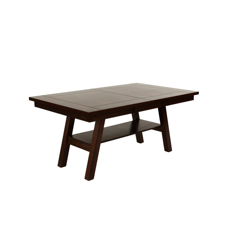 Dark Walnut Rectangular Dining Table, Built With Superior Rubberwood Construction Contemporary Rectangular, Produced Robust