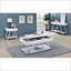 Table basse contemporaine blanche ultrabrillante avec structure en chrome, facile à nettoyer et amp; Tablette ouverte pour le salon