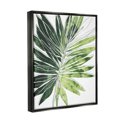 «Green Pop Palm Leaves Expressive Linework», art mural par June Erica Vess