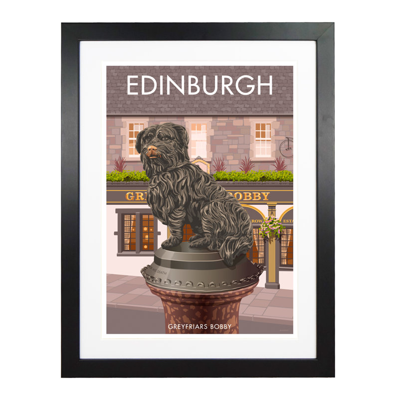 Edinburgh Bobby by Stephen Millership - Print, Black, 43.5 cm H x 33.5 cm W x 2.2 cm D
