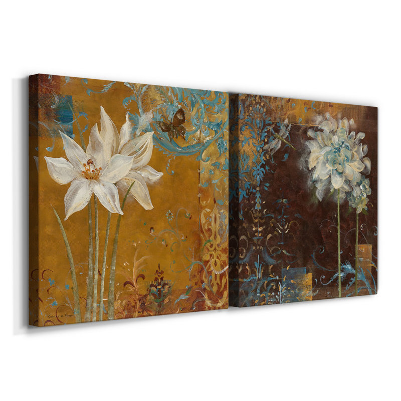 «Krishna's Garden III», ensemble de 2 reproductions d'art sur toile tendue, H 24 po x l 48 po x P 1 po