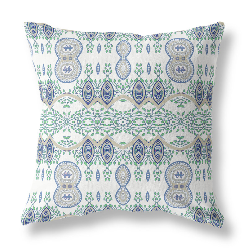 Housse et insert de coussin décoratif en polyester pour l'intérieur et l'extérieur, 20 po x 20 po, Blanc cassé / Beige