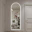 Miroir mural pleine longueur 65 po x 21 po à DEL, conception à arche symétrique, éclairage à intensité variable 3 couleurs, incassable