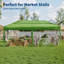 Auvent 10 x 20 Pop Up - tente de camping Easy Up avec un sac à roulettes, 3 sacs à hauteur réglable et 4 sacs de poids pour terrasse, jardin, sport, plage, fête - vert-126100809