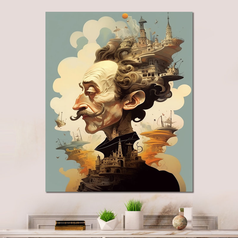 " Dali Surreal Portrait ", 32" H x 16" W x 1" D
