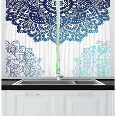 Damask Pointed Kitchen Curtain