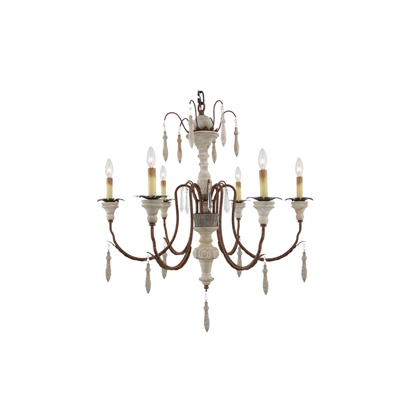 Lustree 6 lumières bougie classique/traditionnel avec accents de cristal Kirksey