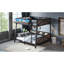Lits avec rangement, lit double en MDF industriel pour petite maison